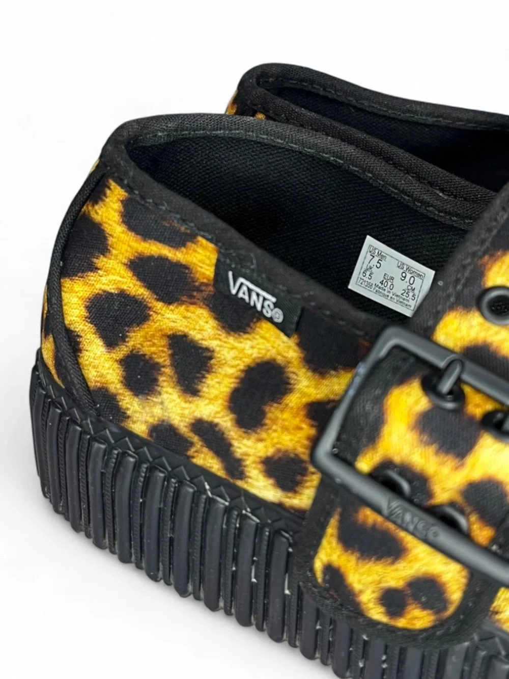 VANS Mary Jane Creeper
Grunge Core Leopard Black Rubber Sole Platform Sneakers - Picture 3 of 8